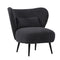 Lounge Chair with Lumbar Pillow Wingback Velvet Charcoal