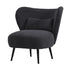 Lounge Chair with Lumbar Pillow Wingback Velvet Charcoal