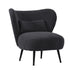 2x Armchair with Lumbar Pillow Wingback Velvet Charcoal