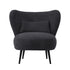 4x Armchair with Lumbar Pillow Wingback Velvet Charcoal
