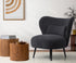 4x Armchair with Lumbar Pillow Wingback Velvet Charcoal