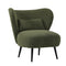 Lounge Chair with Lumbar Pillow Wingback Velvet Green