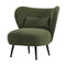 Wingback Lounge Chair – Green Velvet Armchair with Lumbar Pillow & Metal Legs