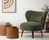 Lounge Chair with Lumbar Pillow Wingback Velvet Green