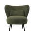2x Armchair with Lumbar Pillow Wingback Velvet Green