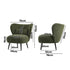 2x Armchair with Lumbar Pillow Wingback Velvet Green