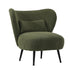 4x Armchair with Lumbar Pillow Wingback Velvet Green