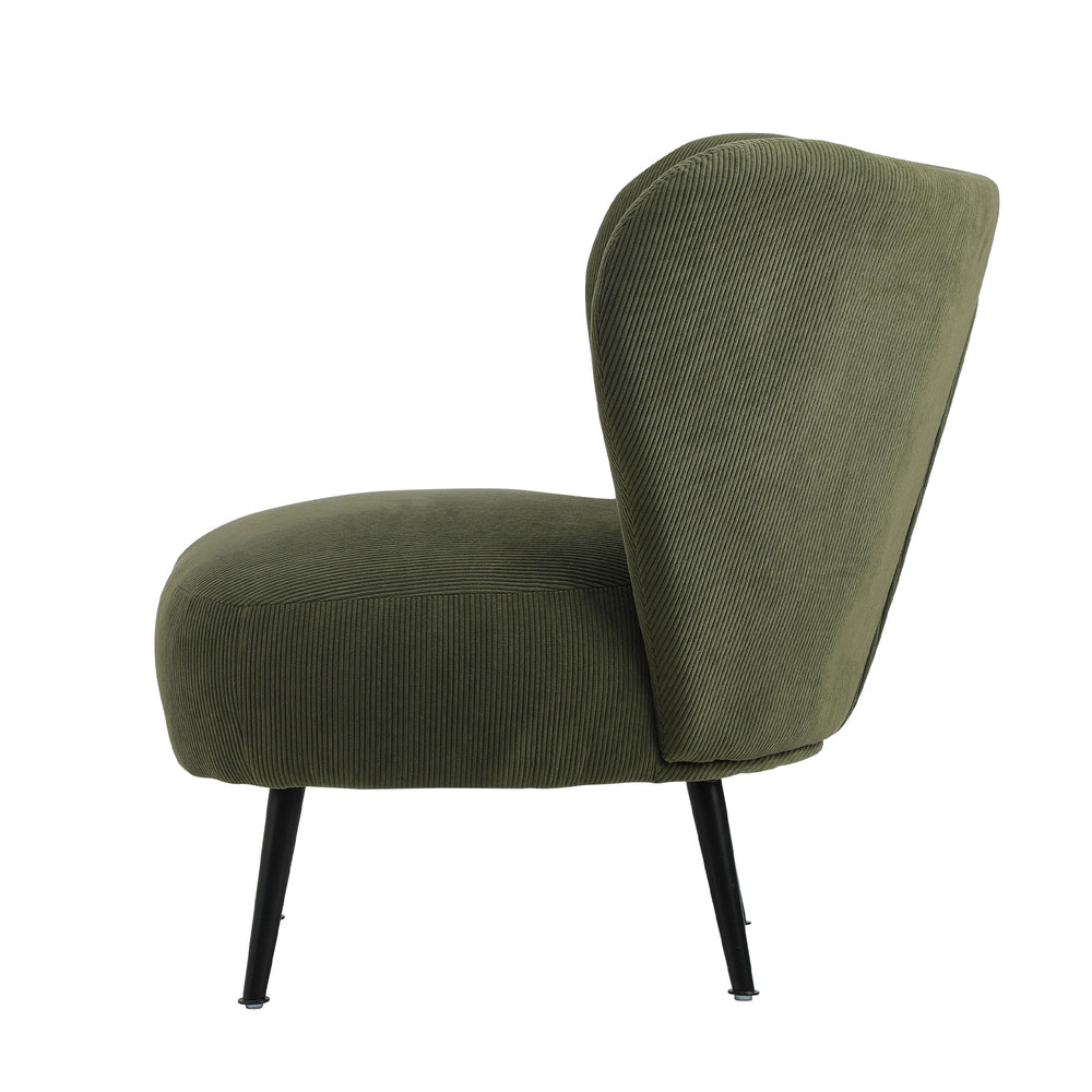 4x Armchair with Lumbar Pillow Wingback Velvet Green