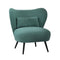 Armchair with Lumbar Pillow Wingback Polyester linen Green