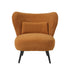 Armchair with Lumbar Pillow Wingback Velvet Orange
