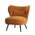 Armchair with Lumbar Pillow Wingback Velvet Orange