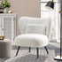 Lounge Chair with Lumbar Pillow Wingback Boucle White