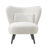 Lounge Chair with Lumbar Pillow Wingback Boucle White