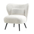 Lounge Chair with Lumbar Pillow Wingback Boucle White