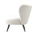 2x Armchair with Lumbar Pillow Wingback Boucle White