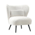 4x Armchair with Lumbar Pillow Wingback Boucle White