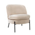 Armchair – Boucle Fabric, Wide Seat, Metal Legs, Beige