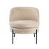 Armchair – Boucle Fabric, Wide Seat, Metal Legs, Beige