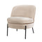 Armchair – Boucle Fabric, Wide Seat, Metal Legs, Beige