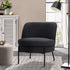 Armchair – Boucle Fabric, Wide Seat, Metal Legs, Charcoal