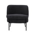 Armchair – Boucle Fabric, Wide Seat, Metal Legs, Charcoal