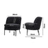 Armchair – Boucle Fabric, Wide Seat, Metal Legs, Charcoal