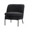 Armchair – Boucle Fabric, Wide Seat, Metal Legs, Charcoal