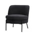 Armchair – Boucle Fabric, Wide Seat, Metal Legs, Charcoal