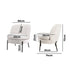 Armchair – Boucle Fabric, Wide Seat, Metal Legs, White