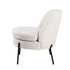 Armchair – Boucle Fabric, Wide Seat, Metal Legs, White