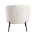 Armchair – Boucle Fabric, Wide Seat, Metal Legs, White