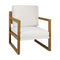 Linen Accent Armchair – Rubberwood Frame, Removable Cushion, Beige