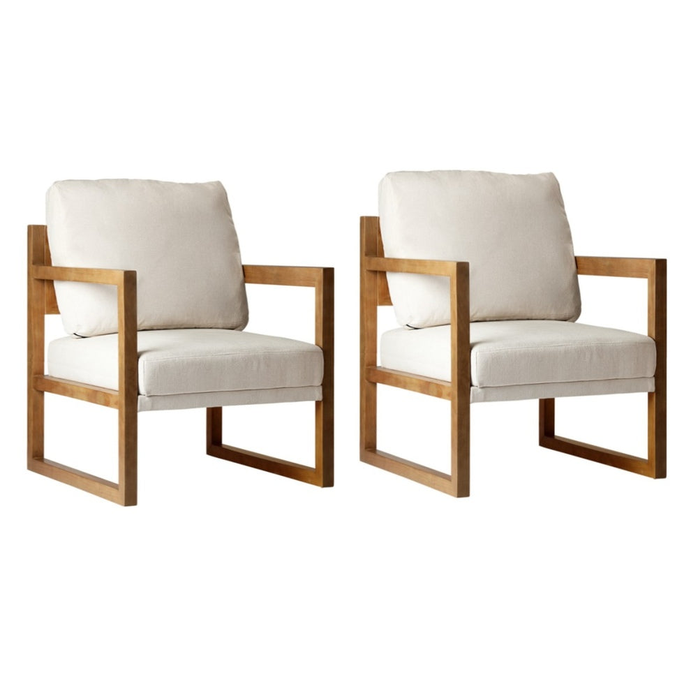 2x Armchair Lounge Sofa Chair Fabric Tub Couches