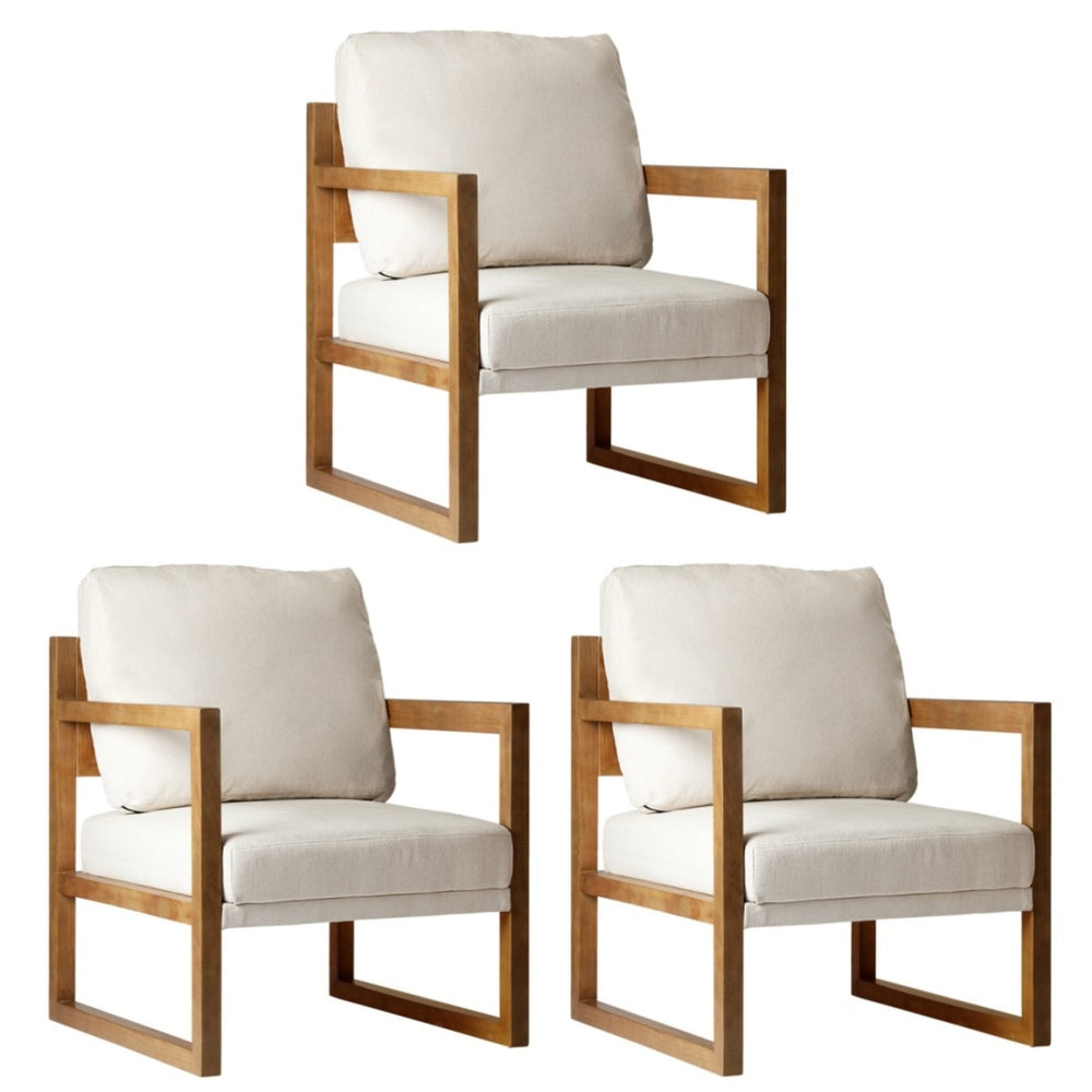 3x Armchair Lounge Sofa Chair Fabric Tub Couches