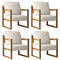Oikiture 4x Armchair Lounge Sofa Chair Fabric Tub Couches