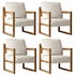 Oikiture 4x Armchair Lounge Sofa Chair Fabric Tub Couches