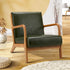 Armchair Lounge Chair Couches Sofa Wood PU Green