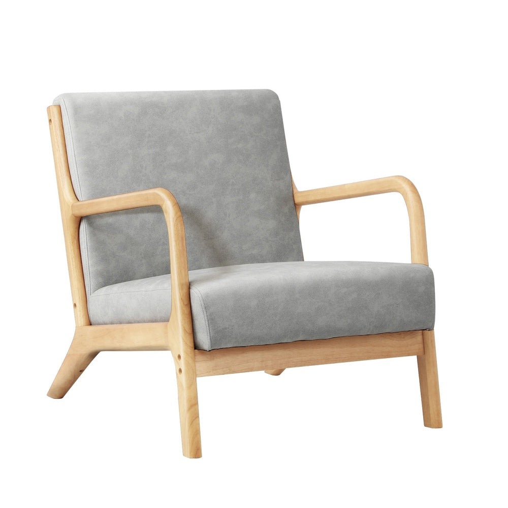 Armchair Wood Couches Light Grey