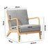 3X Armchair Lounge Chair Couches Sofa Wood Light Grey