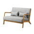 Armchair 2 Seater Sofa Fabric Grey Pillows