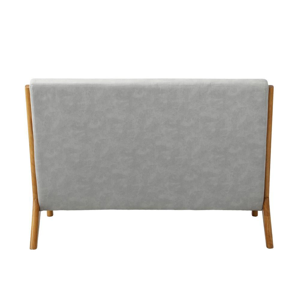 Armchair 2 Seater Sofa Fabric Grey Pillows