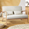 2 Seater Fabric Armchair Sofa Couch with Cushions Beige