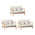 3X Armchair Lounge Chair Wood Light Beige