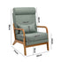 Armchair Linen Fabric Lounge Chair with Lumbar Pillow Green