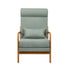 Armchair Linen Fabric Lounge Chair with Lumbar Pillow Green