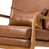 Armchair PU Leather Lounge Chair with Lumbar Pillow Brown