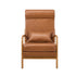 2x Armchair PU Leather Lounge Chair with Lumbar Pillow Brown