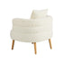 Sherpa Accent Armchair – Rounded Design, High Back, Rubberwood Legs, White