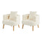 Oikiture 2 Armchair Tub Chair Single Armchairs Sofa Lounge Couch White