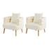 Oikiture 2 Armchair Tub Chair Single Armchairs Sofa Lounge Couch White